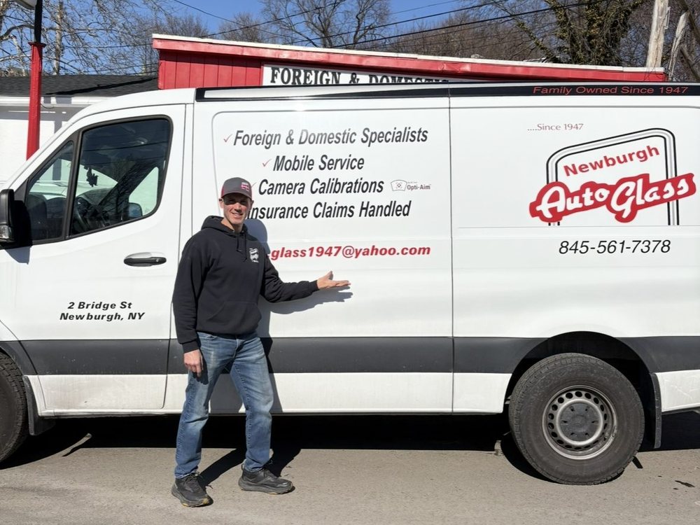Branded Newburgh Auto Glass mobile service van for fleet glass calibration and claims